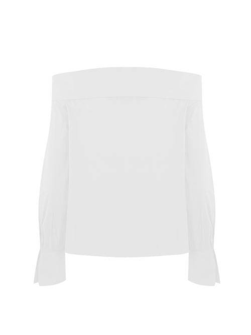 Camicia fiocco in cotone bianco Liviana Conti | F5SK07A01-0